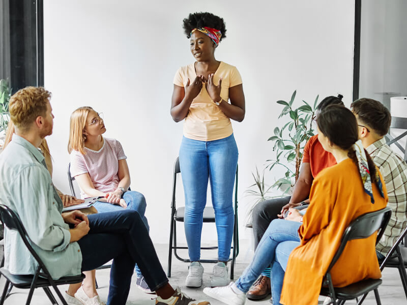 Group of people sharing their treatment approach